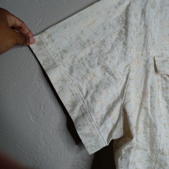 Ashley Stewart Gold and White Crop Jacket - Picture 4 of 5